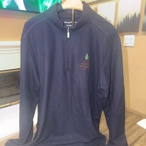 Tommy Bahama Navy Pullover with Colorful Embroidery